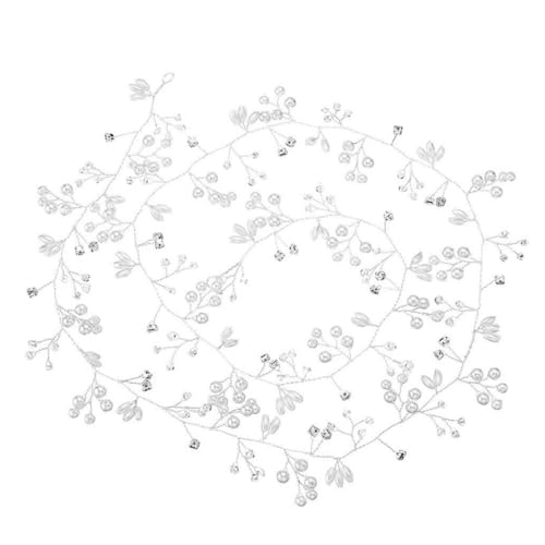 KOMBIUDA Handgefertigtes Perlen haarband Silber Braut Haarschmuck Hochzeit Haarschmuck für Brautjungfern Blumenmädchen und Festliche Anlässe von KOMBIUDA