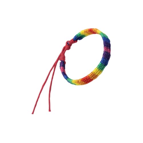 KOMBIUDA Handgefertigtes Regenbogen Armband für Damen und Herren Verstellbares Geflochtenes Handgelenkband Hochwertigem Material Passt zu Jedem Stil für zu Besonderen Anlässen von KOMBIUDA