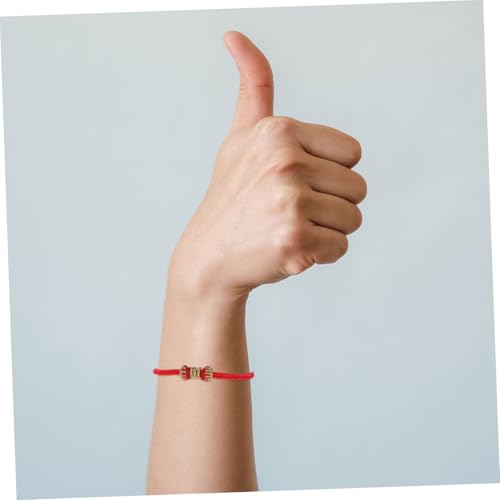 KOMBIUDA Handgefertigtes Rotes Kordelarmband mit Knotenschließe Modisches Unisex Freundschaftsarmband als Glücksbringer für Verstellbares Schmuckstück für Handgelenk und Fußkettchen von KOMBIUDA