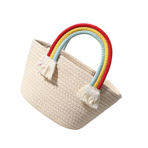 KOMBIUDA Handgewebte Strandtasche aus Baumwollgarn Große Strandhandtasche für Damen Robust und Langlebig Modische Handtasche für Sommerurlaub und Freizeit Vielseitig Einsetzbar von KOMBIUDA