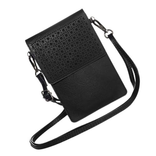 KOMBIUDA Handy Schultertasche Damen Umhängetasche mit Klappfach und Durchsichtigem Sichtfenster Modisch Robust Vielseitig für Alltag Reisen Party Schutz vor Kratzern und Stößen von KOMBIUDA