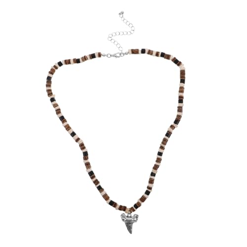 KOMBIUDA Herren Damen Holzkorn Choker Halskette Leicht Bequem Vielseitig Sommer Strand Schmuck Hip hop Stil Elegantes Design Einzigartige Perlenkette von KOMBIUDA