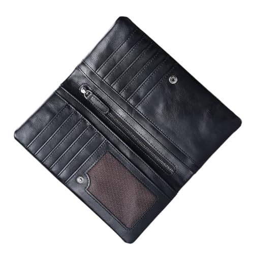 KOMBIUDA Herren Geldbörse aus Weichem mit Reißverschluss Multifunktional Viele Fächer für Karten Münzen und Bargeld Robust Tragbar für Arbeit Reisen und Alltag Modisches Portemonnaie für von KOMBIUDA