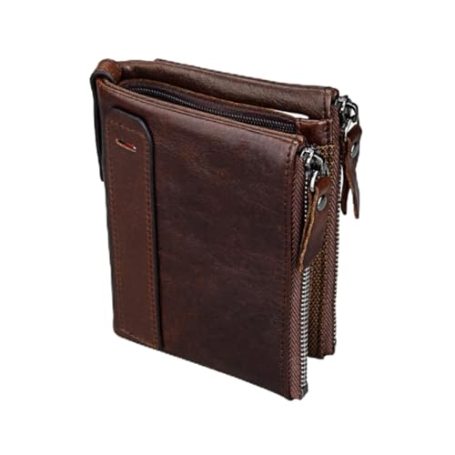 KOMBIUDA Herren Geldbörse mit Reißverschluss RFID Schutz Multifunktional Großes Münzfach Kompakte Kurze Brieftasche aus Robustem Rindsleder Modisch und Sicher Braun Rotschattiert KOMBIUDA Herren Geldbörse mit Reißverschluss RFID Schutz Multifunktional Großes Münzfach Kompakte Kurze Brieftasche aus Robustem Rindsleder Modisch und Sicher Braun Rotschattiert von KOMBIUDA