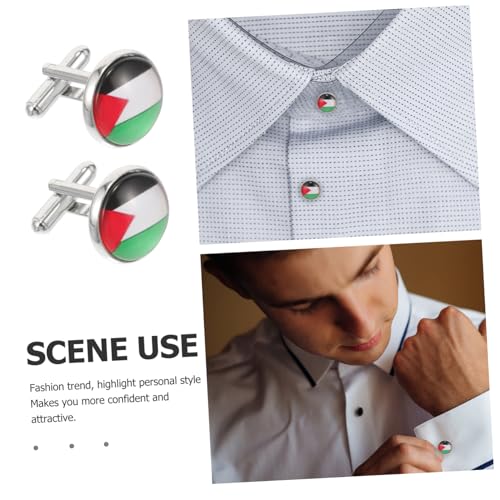 KOMBIUDA Herren Manschettenknöpfe Palästina Flagge aus Modische Hemd Cufflinks Stilvolle Anzug Ärmelknöpfe Einzigartiges Design Vielseitig für Formelle Anlässe KOMBIUDA Herren Manschettenknöpfe Palästina Flagge aus Modische Hemd Cufflinks Stilvolle Anzug Ärmelknöpfe Einzigartiges Design Vielseitig für Formelle Anlässe von KOMBIUDA