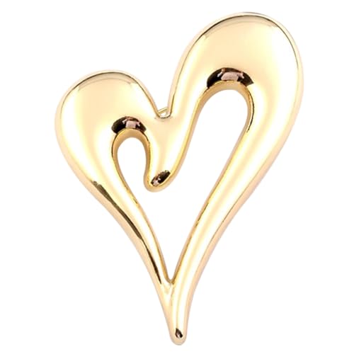 KOMBIUDA Herzbrosche Anstecknadel Damen Goldfarbene Kreatives Design Leicht und Langlebig Stilvolles Schmuckaccessoire für Mantel Pullover Schal Anzug für Valentinstag und Festliche KOMBIUDA Herzbrosche Anstecknadel Damen Goldfarbene Kreatives Design Leicht und Langlebig Stilvolles Schmuckaccessoire für Mantel Pullover Schal Anzug für Valentinstag und Festliche von KOMBIUDA