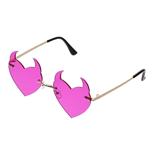 KOMBIUDA Herzförmige Randlose Sonnenbrille Damen Herren Modisch Uv Schutz Sommer Strand Party Accessoire Stilvolle Unisex Brille für Foto Reisefreizeit von KOMBIUDA