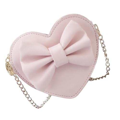 KOMBIUDA Herzförmige Umhängetasche Damen Kreative Straddle Bag mit Schleifen design Modische Crossbody Tasche für Reisen und Freizeit Langlebig und Formstabil Rosa von KOMBIUDA