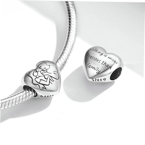 KOMBIUDA Herzförmiger Familien charm Anhänger aus Hochwertigem Material für Armband Halskette DIY Schmuckherstellung Hautfreundlich Langlebig Geeignet für Frauen und Männer von KOMBIUDA