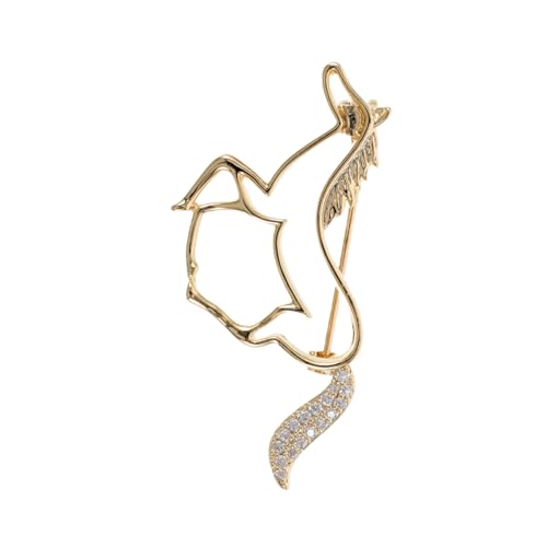 KOMBIUDA Hollow Pferde-brosche für Damen mit Kunstvollem Hohlraum-design und Funkelndem Schweif Stilvolle Tierbrosche im Chinesischen Stil Leichter Anstecker für Kleider und Schals bei Büro von KOMBIUDA