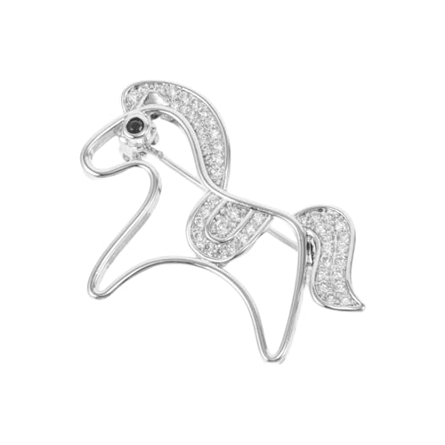 KOMBIUDA Hollow-out Horse Lapel Pin Damen Brosche aus Robustem Metall für Anzug Pullover und Schal Vielseitiges Accessoire für Business Freizeit Partys und Festliche Anlässe in Silber KOMBIUDA Hollow-out Horse Lapel Pin Damen Brosche aus Robustem Metall für Anzug Pullover und Schal Vielseitiges Accessoire für Business Freizeit Partys und Festliche Anlässe in Silber von KOMBIUDA