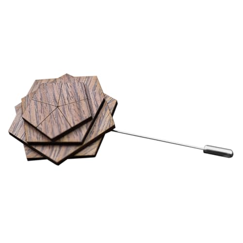 KOMBIUDA Holz Blumen Anstecknadel für Herren Dekorativer Boutonniere Pin mit Feiner Verarbeitung Eleganter Reversschmuck für Anzug Geeignet für Hochzeit Party Festliche Anlässe von KOMBIUDA