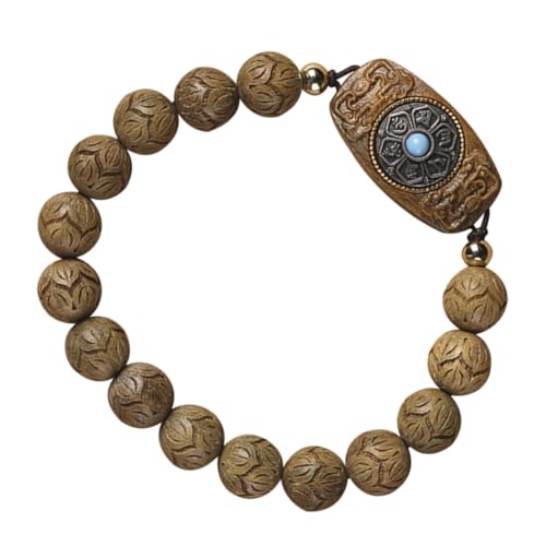 KOMBIUDA Holzperlen Armband Damen Rosary Schmuck Handmade Holzmaterial Stretchy Perlenarmband für Frauen Geburtstag Muttertag von KOMBIUDA