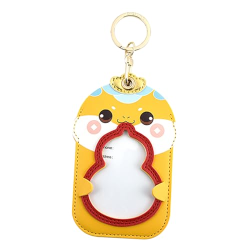 KOMBIUDA Jahr Der Schlange Schlüsselanhänger Mit Doppelten Kartenfächern Für Chinesische Neujahr Modischer Kartenhalter Aus Pu Praktische Aufbewahrung Für Id Und Kreditkarten von KOMBIUDA