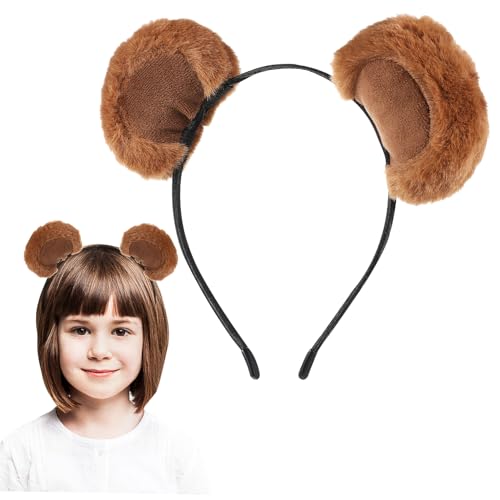 KOMBIUDA Bärenohren Stirnband Ohren Stirnband Bär Tier Stirnbänder Flauschige Stirnbänder Haarband von KOMBIUDA