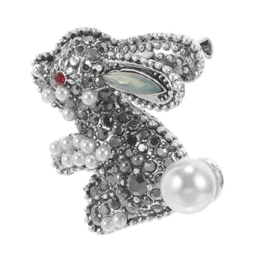 KOMBIUDA Kaninchen Brosche mit Perlen und Legierung Anstecknadel Clip Schmuck für Damen Vielseitiges Party Accessoire für Kleidung Taschen Hüte und Festliche Anlässe von KOMBIUDA