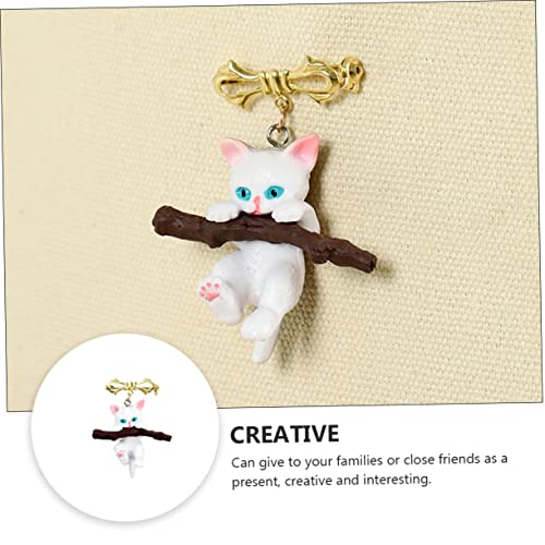 KOMBIUDA Katze Brosche Harz Legierung Leichtes Mode Accessoire Niedlicher Katzen Pin Für Kleidung Brust Schmuck von KOMBIUDA