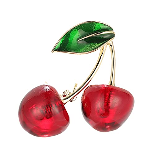 KOMBIUDA Kirsche Brosche Pin für Frauen Accessoires für Pullover Jacken und Besondere Anlässe Kreatives Fruchtiges Design für und Anstecker für Geburtstage Feiertage und Besondere Events von KOMBIUDA