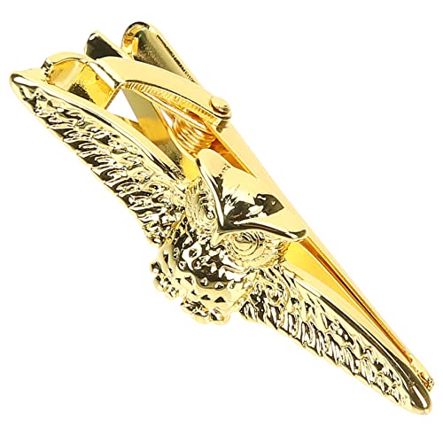 KOMBIUDA Klassische Herren Krawattenklammer Goldfarbene Animal Eule Design Business Anzug Accessoire Praktisch Einfach Zu Tragen Für Hochzeit Valentinstag Geburtstag von KOMBIUDA