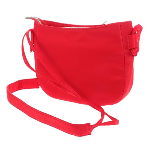 KOMBIUDA Kleine Nylon Damen Umhängetasche mit Verstellbarem Schultergurt Modische Rote Bow Crossbody Bag aus Strapazierfähigem Nylon und Polyester Vielseitige Stylische Schultertasche für von KOMBIUDA