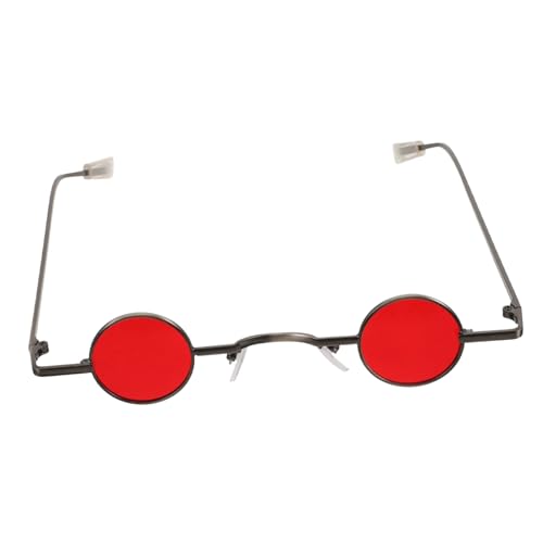 KOMBIUDA Kleine Runde Sonnenbrille mit Rahmen Kreative Dekorationsbrille für Party und Strand Leichte und Robuste Vintage Brille für Damen und Herren Modisches Accessoire Fasching von KOMBIUDA