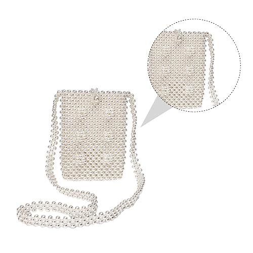 KOMBIUDA Knitted Crossbody Bag Damen Schultertasche Handgefertigt Tragbar Stilvoll für Alltag Party Strand und Shopping in Weiß von KOMBIUDA