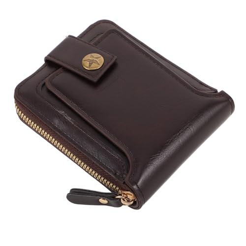 KOMBIUDA Retro-Stil Herren Geldbörse Mit Reißverschluss Kompakt Kreditkartenetui Multifunktionale Brieftasche Für Karten Bargeld Ausweise Aus Strapazierfähigem Material von KOMBIUDA