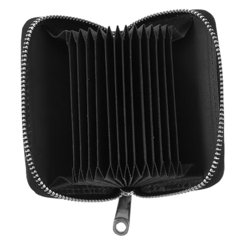 KOMBIUDA Kompaktes Portemonnaie Damen Zipper Geldbörse aus Leichtem Material Kleines Kreditkartenetui mit Reißverschluss Modischer Damengeldbeutel für Reisen und Alltag Schwarz von KOMBIUDA