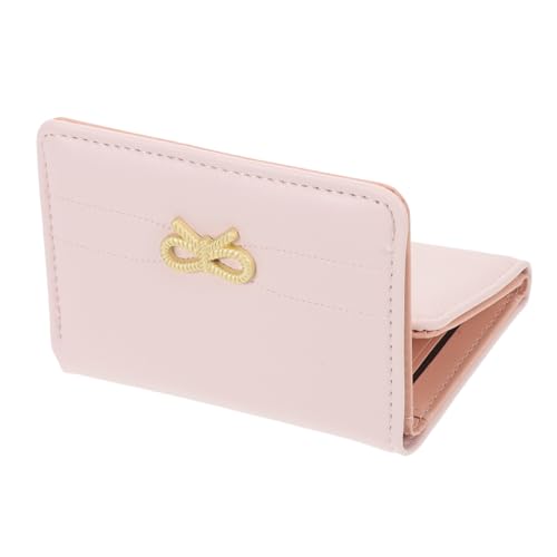 KOMBIUDA Koreanische Damen-geldbörse Kurz mit Reißverschluss Kleine Pinke Brieftasche aus Langlebigem Pu-Material Multifunktionaler Kartenhalter mit Schmetterlingsdetail Kompakt für Alltag von KOMBIUDA