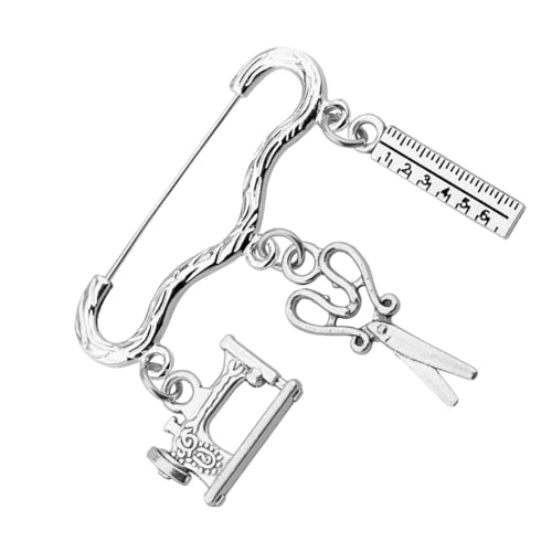 KOMBIUDA Kreative Brosche mit Nähmaschinen Scheren design Modisches Kleidung Designer Accessoire Vielseitiger Rucksack Anhänger Stilvoll für Damen und Herren für Alltag und Party von KOMBIUDA