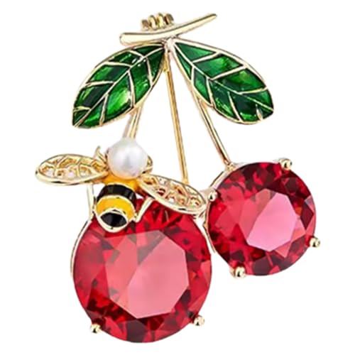 KOMBIUDA Kreative Kirschbrosche mit Bienen design Dekorative Anstecknadel für Damen Langlebiges Glänzendes Modeaccessoire für Kleidung Pullover und Schals als Geschenk KOMBIUDA Kreative Kirschbrosche mit Bienen design Dekorative Anstecknadel für Damen Langlebiges Glänzendes Modeaccessoire für Kleidung Pullover und Schals als Geschenk von KOMBIUDA