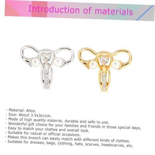 KOMBIUDA Kreative Uterus brosche aus Legierung Modisches Damen accessoire Femininer Anstecker für Kleidung Taschen Hüte Geschenk für Frauen Goldfarbener Schmuck für Alltag und Festliche von KOMBIUDA