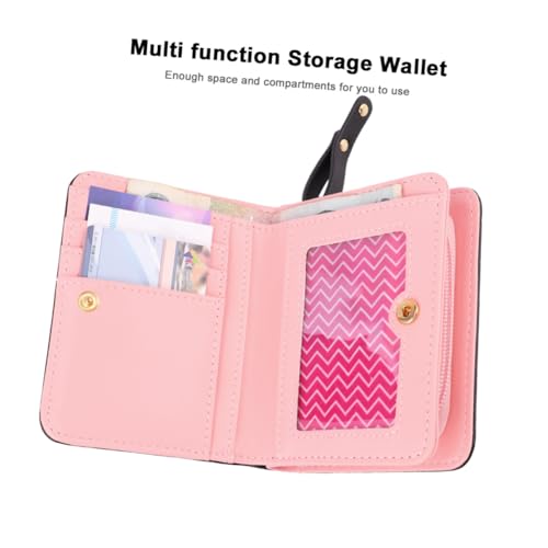 KOMBIUDA Kurz Damen Geldbörse mit Katzenmotiv Reißverschluss Portemonnaie Damen Portmonee Multifunktional mit Fächern für Schule Büro und Alltag von KOMBIUDA