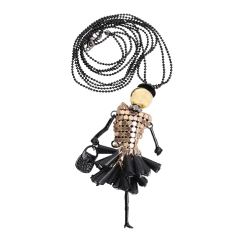 KOMBIUDA Mädchen Dekorative Halskette Lange Cartoon Anhängerkette Für Frauen Lustige Halskette Metall Gelb Trendige Schmuck Für Partys Reisen Und Festivals von KOMBIUDA