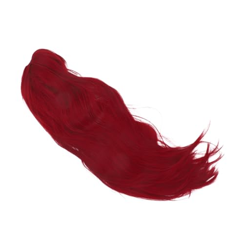 KOMBIUDA Lange Gerade Synthetische Perücke in Weinrot Natürlich Aussehend Hitzebeständig Vollflächig Bedeckend für Frauen Geeignet für Cosplay Halloween und Partys von KOMBIUDA