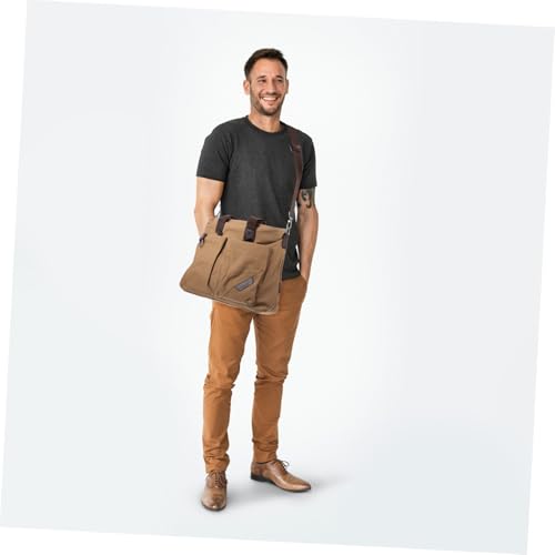 KOMBIUDA Leichte Herren Umhängetasche aus Canvas mit Reißverschluss Vielseitige Business und Freizeittasche für Arbeit Schule Reisen Robust und Geräumig für Schlüssel Bücher und Smartphone von KOMBIUDA