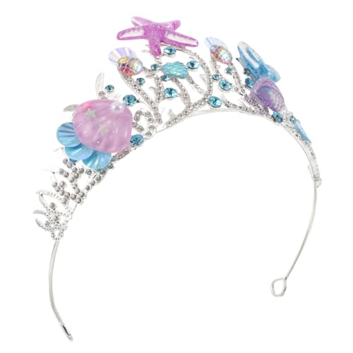 KOMBIUDA Leichte Meerjungfrau Prinzessin Tiara mit Strass und Muschel Handgefertigte Haarschmuck-krone für Frauen Mädchen Meer-themen Hochzeit Geburtstags-accessoire Bequemer Brautschmuck von KOMBIUDA