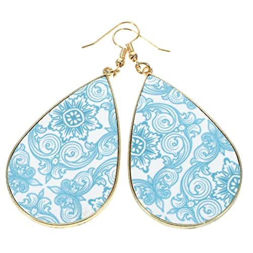 KOMBIUDA Leichte Tropfen Ohrringe mit Haken Barock Inspirierte Blaue Dangle Earrings für Teenager Mädchen Langlebig und Hautfreundlich für Hochzeit Party von KOMBIUDA