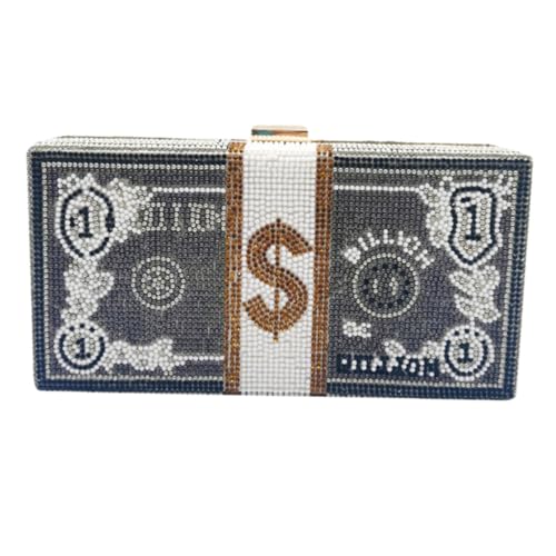 KOMBIUDA Luxuriöse Damen Clutch Abendtasche mit Funkelnden Strasssteinen Kleine Handtasche für Hochzeit Party und Festliche Anlässe Langlebiges Material Modisches Design für Frauen von KOMBIUDA