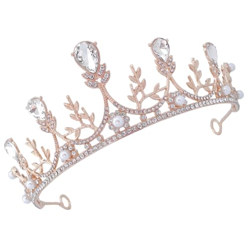 KOMBIUDA Luxuriöse mit Funkelnden Strasssteinen Gold Weiß Farbton Elegant für Hochzeitszeremonien Verleiht Königlichen Glanz und Stilvollen Haarschmuck Hochwertiges Accessoire für Damen und von KOMBIUDA