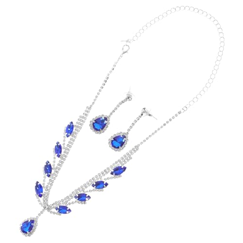 KOMBIUDA Luxuriöses Strass Schmuckset Brautschmuck mit Funkelnder Glitzer Halskette und Passenden Ohrringen für Hochzeit Brautjungfern Abschlussball und Festliche Anlässe von KOMBIUDA