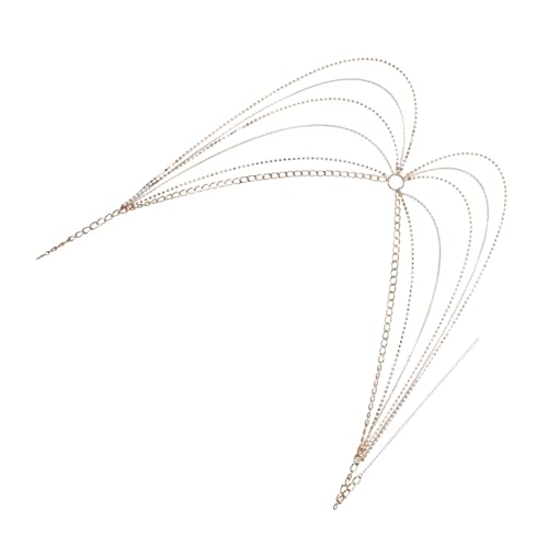 KOMBIUDA MODEBLE MIELSCHAFTEN Taillenkette Gürtel mit Strasskette Taillengürtel aus Strass Mehrschichtkettenkörper mehrlagige Taillenketten Taillenkette Körperschmuck Metall Golden von KOMBIUDA