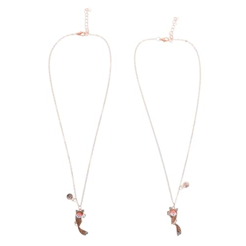 KOMBIUDA Magnetische Kinderkette mit Goldfarbenem Fuchs und Herz-puzzle-anhänger Leichte Freundschaftshalskette für Mädchen Alltags-schmuck für Schule und Freizeit Verspieltes von KOMBIUDA
