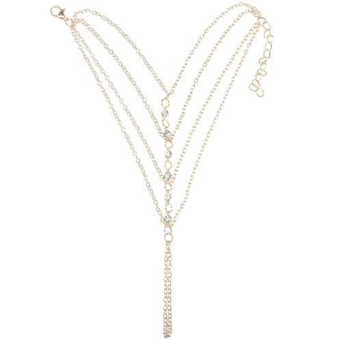 KOMBIUDA Mehrlagiges Perlen fingerketten armband mit Quaste Modischer Schmuck für Frauen Eleganter Handgelenk Fingerring Geeignet für Festtage Party und Alltagsmode von KOMBIUDA