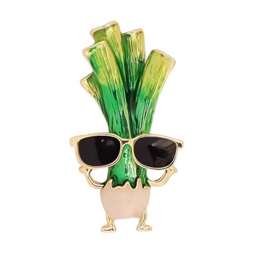 KOMBIUDA Metall Brosche Anstecknadel Gemüse Design Scallions Brooch für Kleidung Hut Schal und Tasche Stabile Befestigung Modisches Accessoire für Damen und Besondere Anlässe Wie von KOMBIUDA