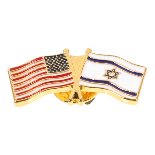 KOMBIUDA Metallbrosche Israel Us Flagge Anstecknadel Legierung Rostfrei Langlebig Patriotisches Abzeichen für Kleidung Hut Tasche Zubehör von KOMBIUDA