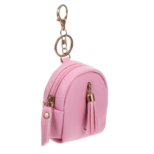 KOMBIUDA Mini Geldbeutel mit Schlüsselanhänger Kreatives Rucksack Design Reißverschluss mit Quaste Praktisches Münzfach und Kartenhalter Vielseitige Kleine Clutch für Damen Sicherer von KOMBIUDA