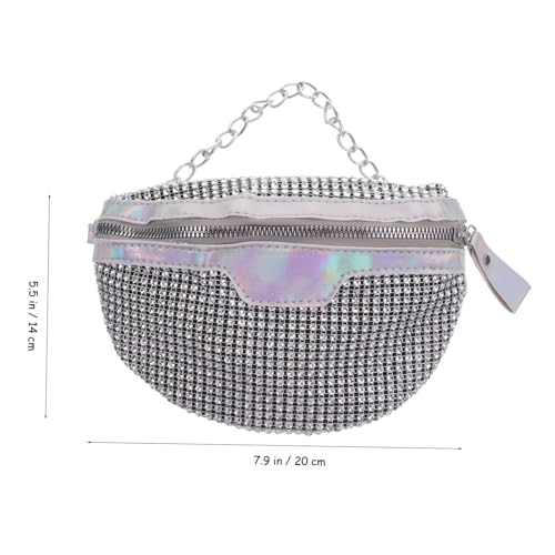 KOMBIUDA Modische Bauchtasche Damen Glänzend mit Strasssteinen Kleine Umhängetasche für Handy Schlüssel Kosmetik Leichte Hüfttasche für Outdoor Reisen Party Alltag von KOMBIUDA