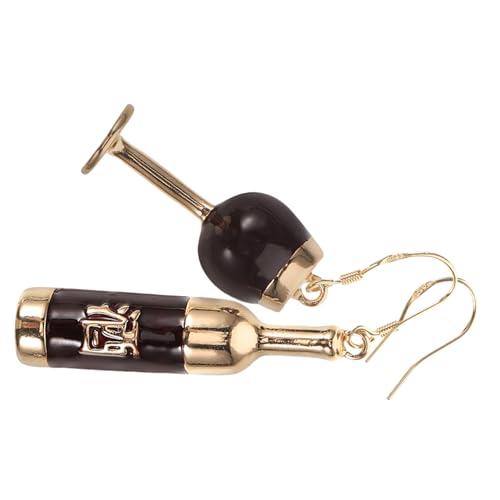 KOMBIUDA Modische Damen Ohrringe Weinflasche und Weinglas Anhänger Langlebige Legierung Allergikerfreundlich Roter Dangle Schmuck Leicht und Elegant für Alltag und Party von KOMBIUDA