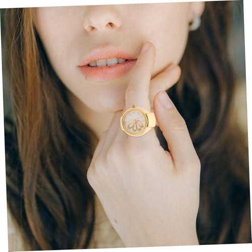 KOMBIUDA Modische Damen Ringuhr aus Hochwertiger Legierung mit Dekorativem Schmetterlingsmotiv Eleganter Goldfarbener Schmuckring Verstellbar und Leicht Stilvolles Accessoire für KOMBIUDA Modische Damen Ringuhr aus Hochwertiger Legierung mit Dekorativem Schmetterlingsmotiv Eleganter Goldfarbener Schmuckring Verstellbar und Leicht Stilvolles Accessoire für von KOMBIUDA